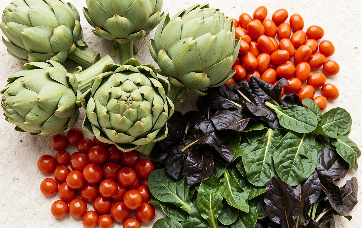 Fresh Mediterranean vegetables used for nutritional research